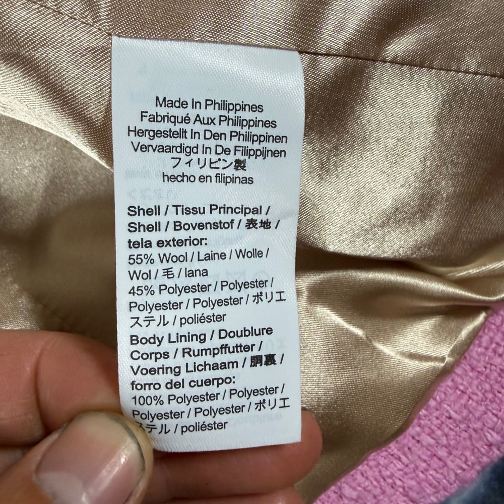 J.Crew Lady Jacket Pink Boucle Tweed Wool Blend Blazer BT544 Size 8 NEW - Picture 4 of 8